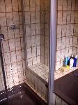 Breuer Falttür Eleganca mit 2 Seitenwänden, davon 1x verkürzte Seitenwand Sondermaß, Profil Alu-silber-matt, Echtglas klar hell, Bild 1