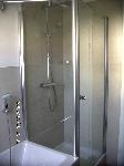 Reichel Drehtür Trento mit Badewannen-Seitenwand, Sondermaß, Alu-Profile silber-glanz mit Echtglas glatt-hell 6 mm, Höhe 1900 mm,  Bild 1